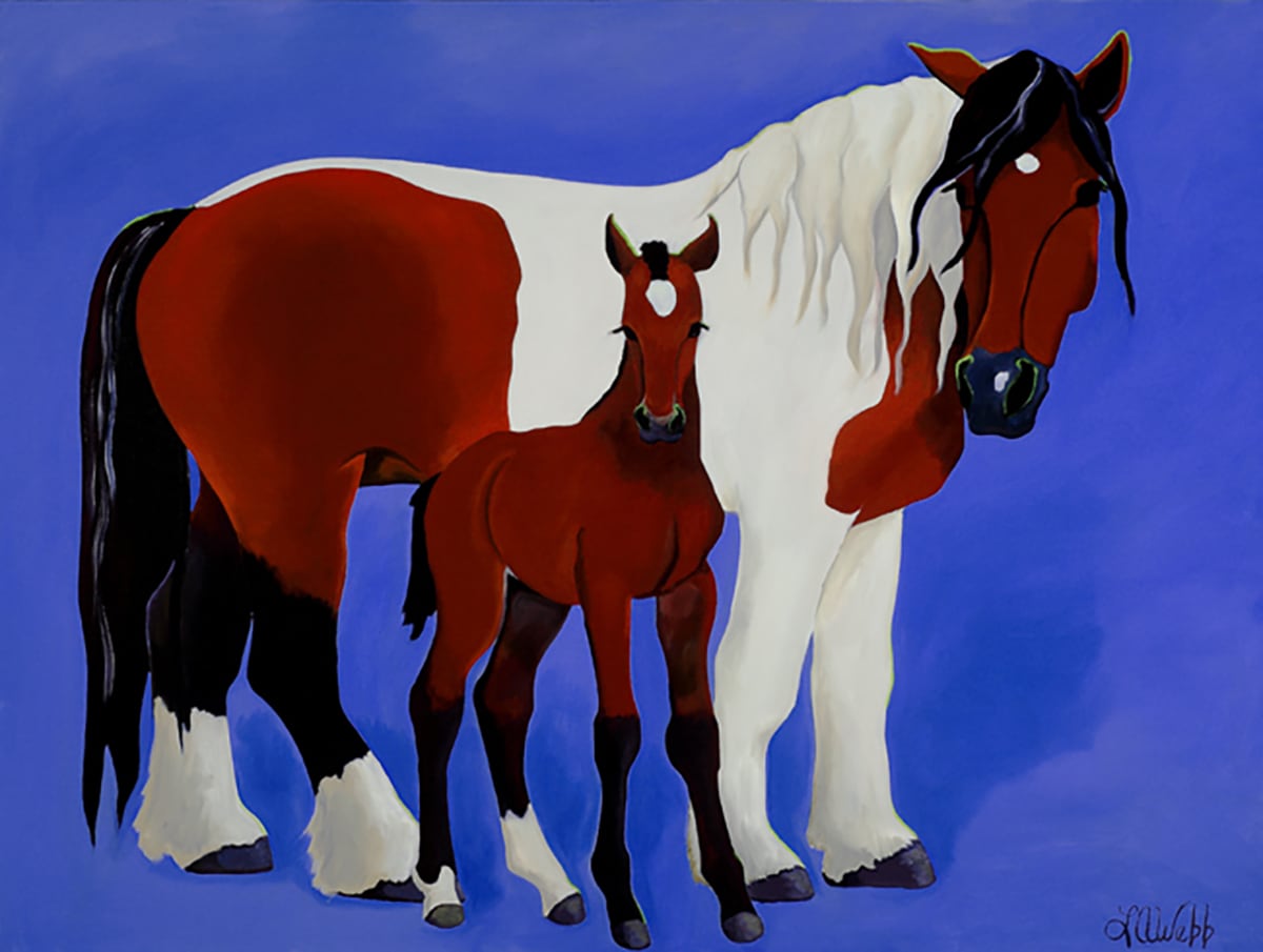 Juliet and Vinny, mare and her colt, original oil painting