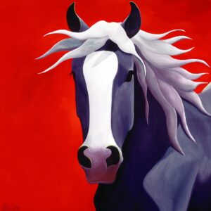 A horse with wind in its hair